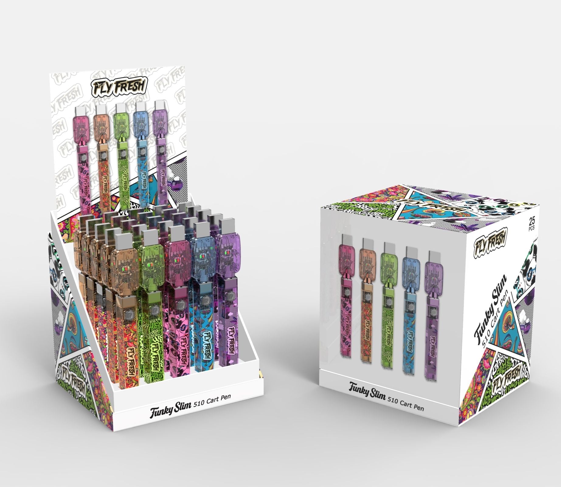 FLY FRESH FUNKY SLIM 510 BATTERY 25/DISPLAY ASST
