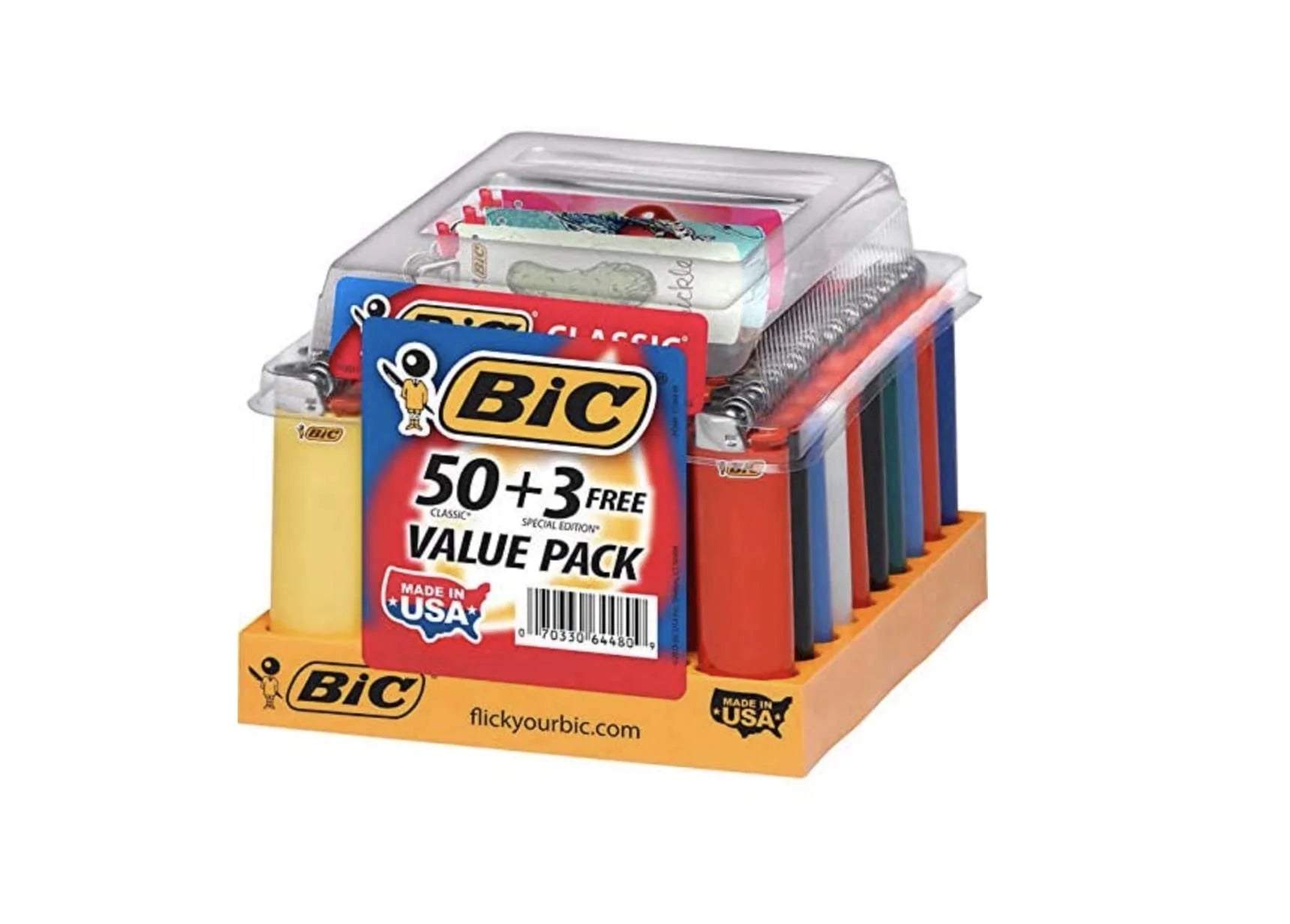 BIC LIGHTER REGULAR 50/TRAY + 3 FREE