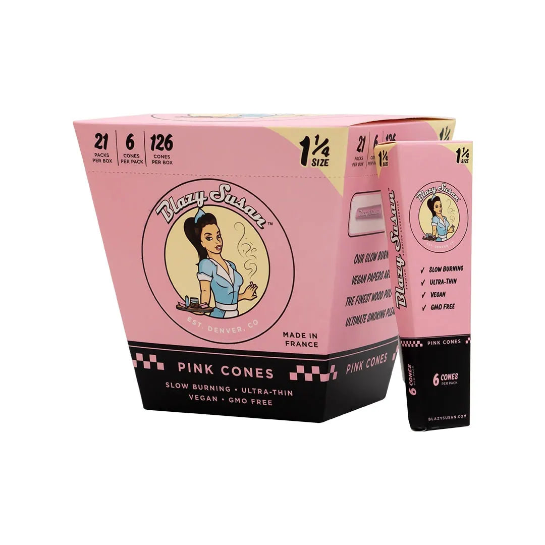 BLAZY SUSAN PINK CONES 1 1/4 6PC/PK 21PK/BOX