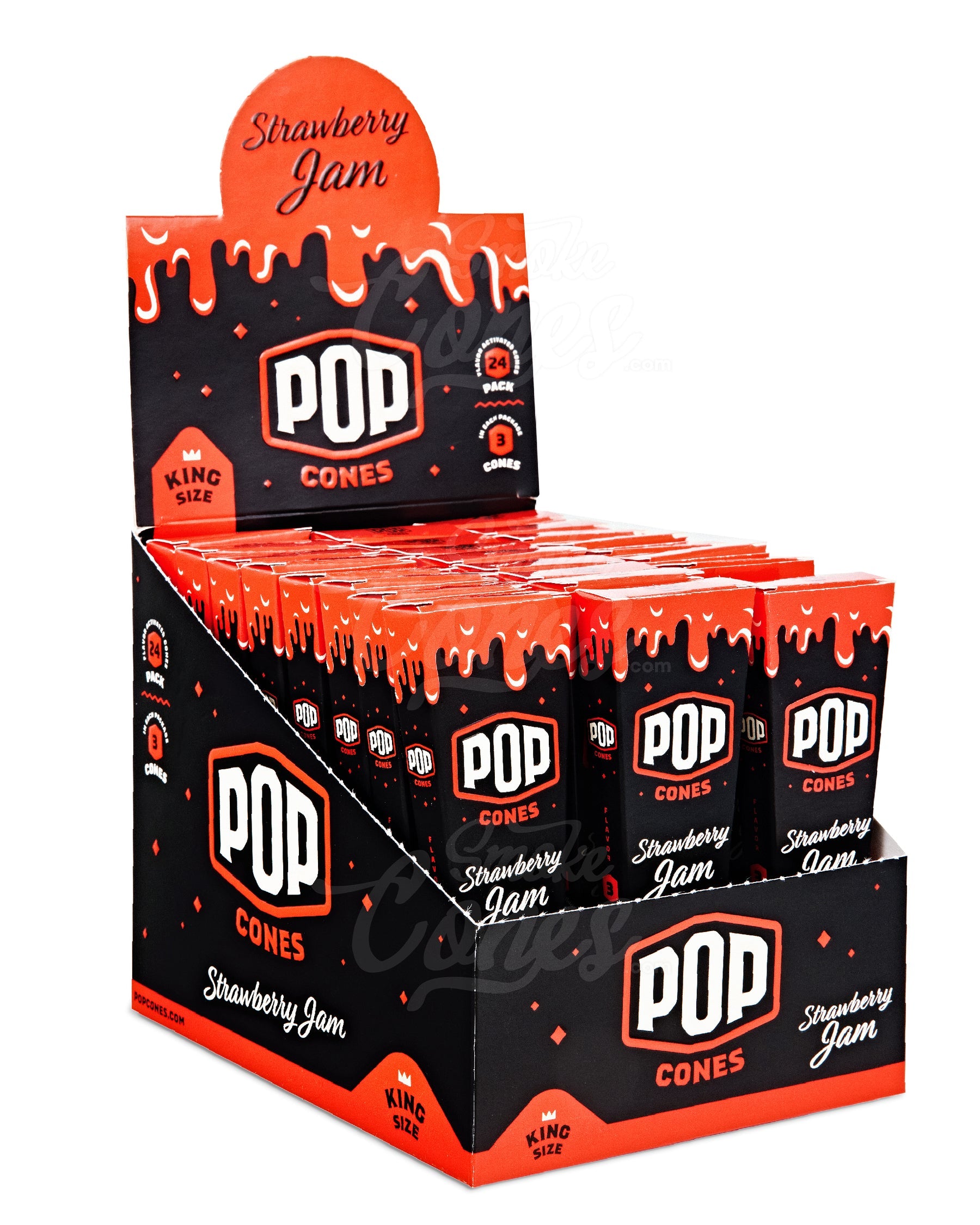 POP CONES K/S 3CT/PK 24PK/BOX STRAWBERRY JAM