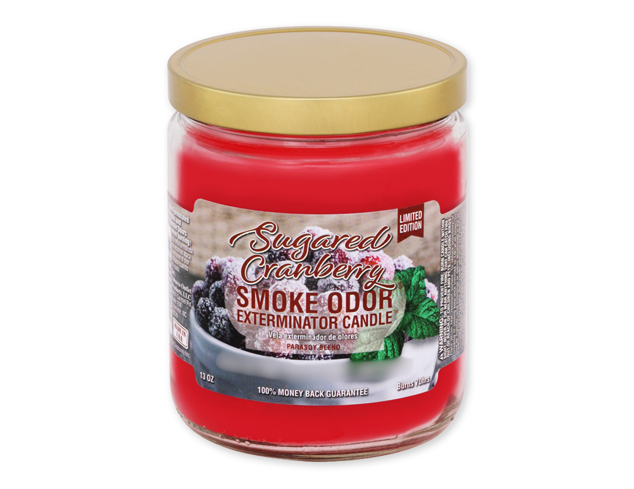 SMOKE ODOR CANDLE 13oz SUGARED CRANBERRY