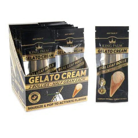 KING PALM ROLLIES HALF GRAM 2/PK 20PK/BOX GELATO CREAM