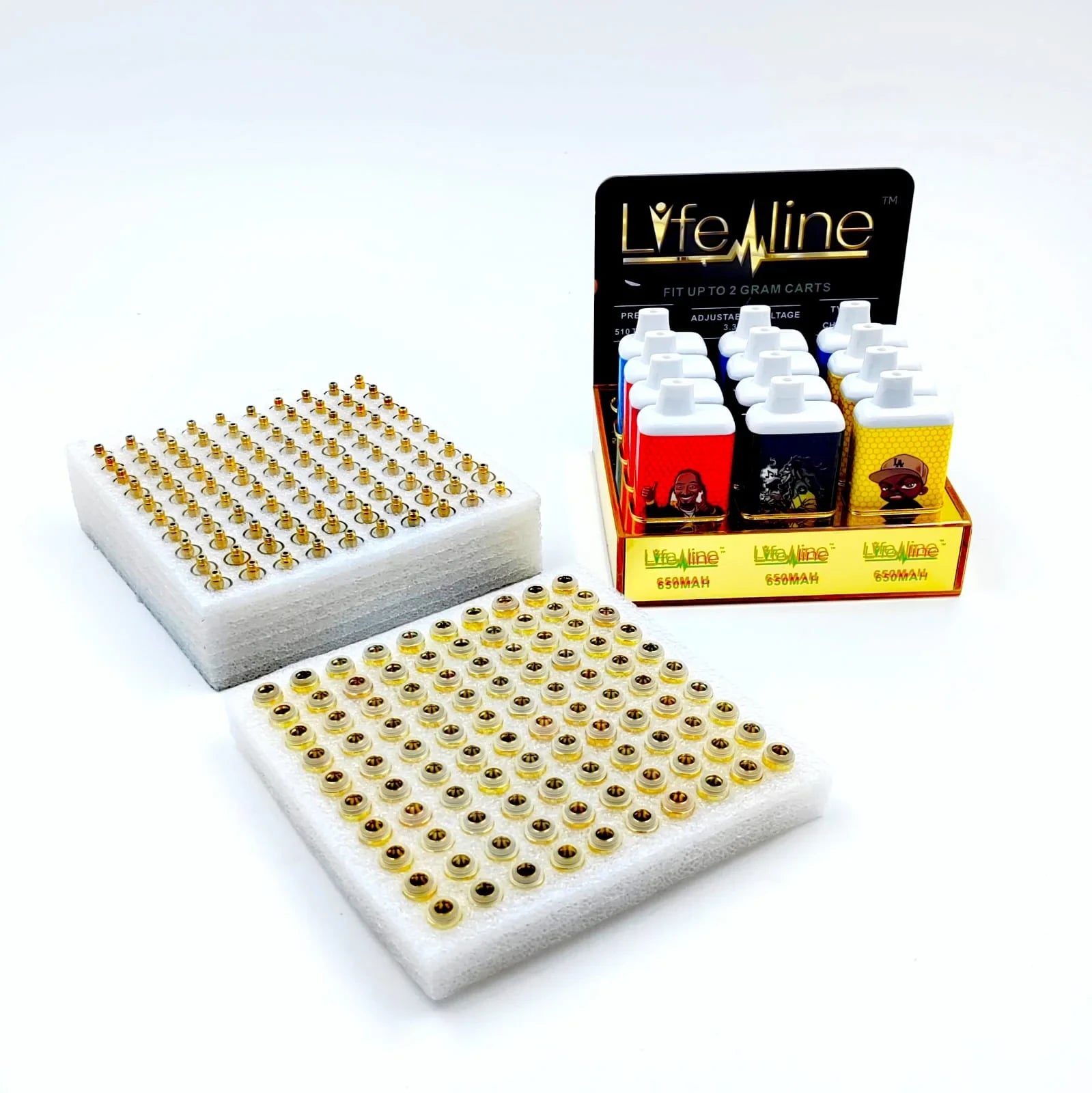 LIFELINE 510 BATTERY 650mAh FOR UP TO 2g CARTRIDGE 12ct/DISPLAY W/100ct CARTRIDGE COMBO