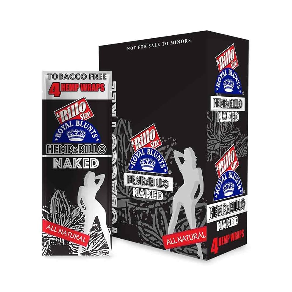 ROYAL BLUNTS HEMP A RILLO HEMP WRAPS 4PK 15PK/BOX NAKED