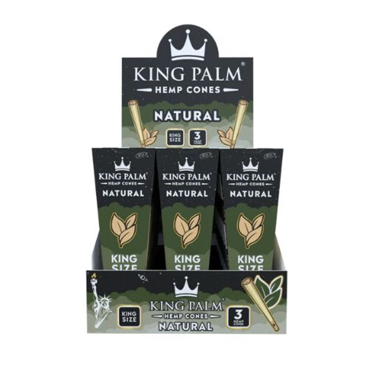 KING PALM HEMP CONES KING SIZE 3/PK NATURAL
