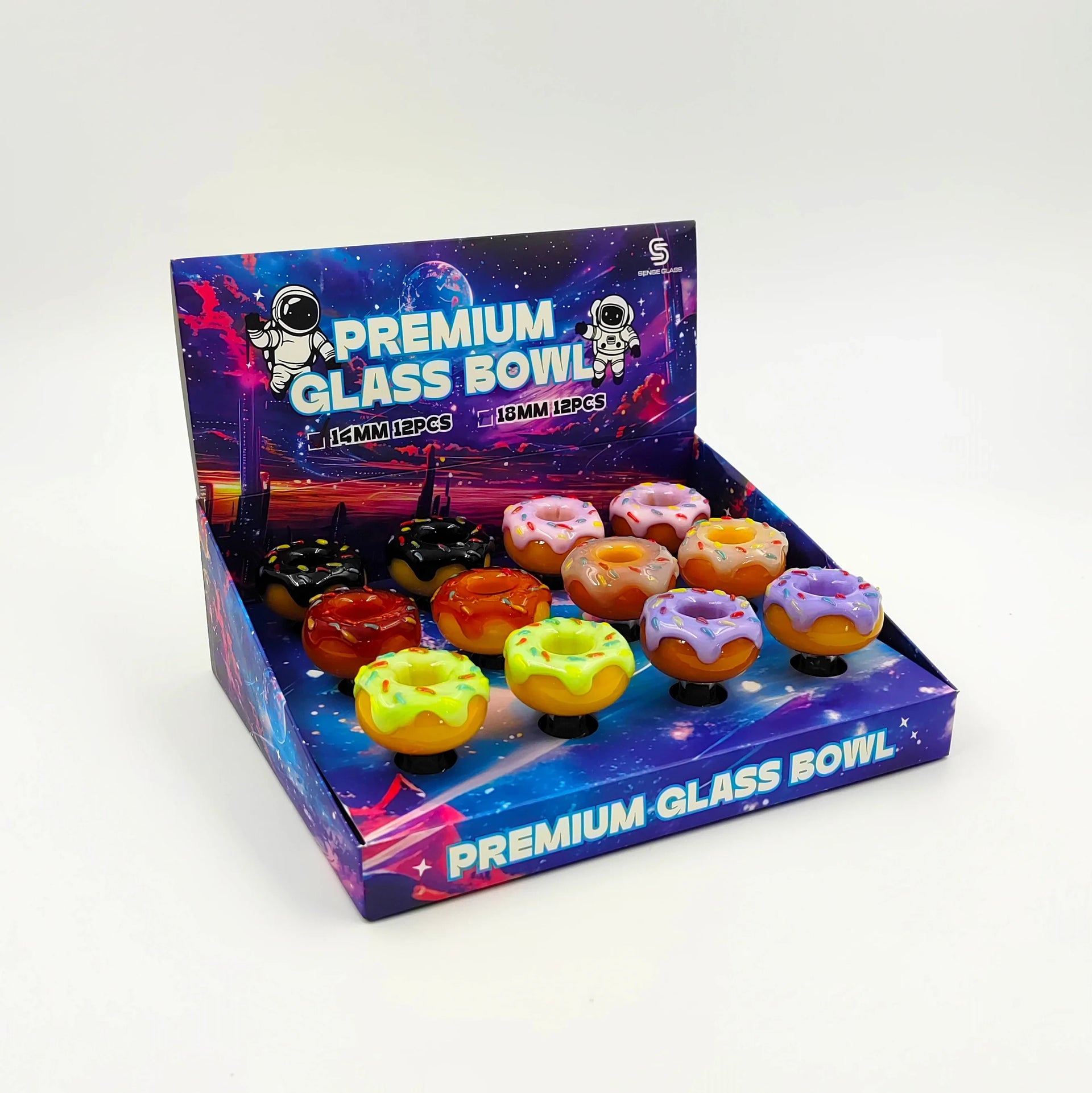 SENSE GLASS PREMIUM GLASS BOWL 14mm MALE 12ct/DISPLAY (SGB-05) 457331