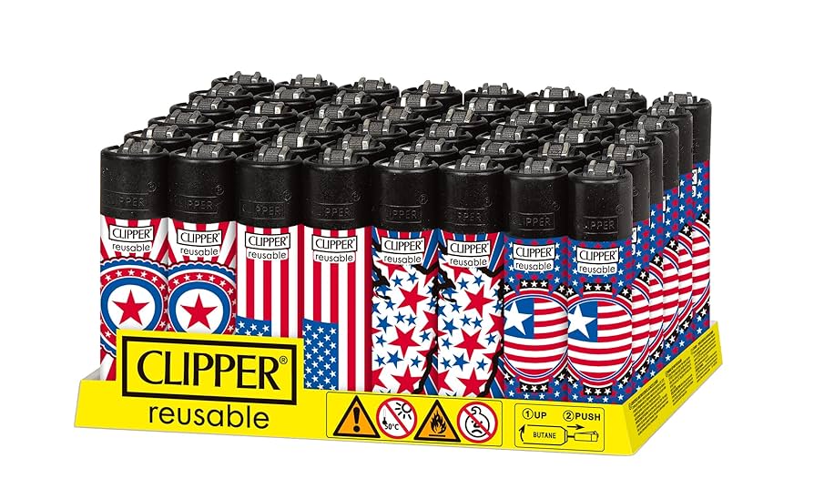 CLIPPER LIGHTER REUSABLE 48PC DISPLAY STARS 42486