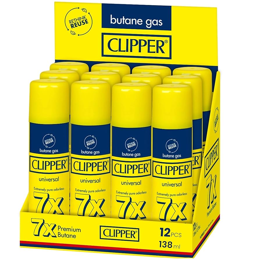 CLIPPER BUTANE FUEL 138ML 12PCS/DISPLAY