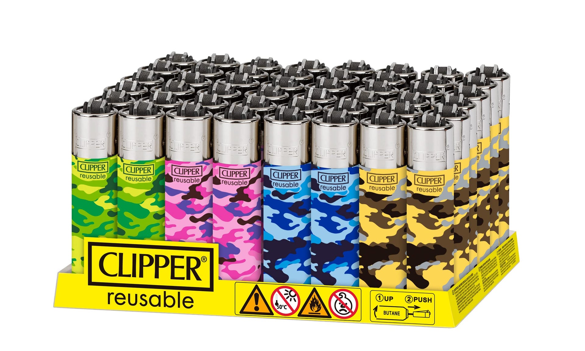 CLIPPER LIGHTER REUSABLE 48/DISPLAY CAMO 42653