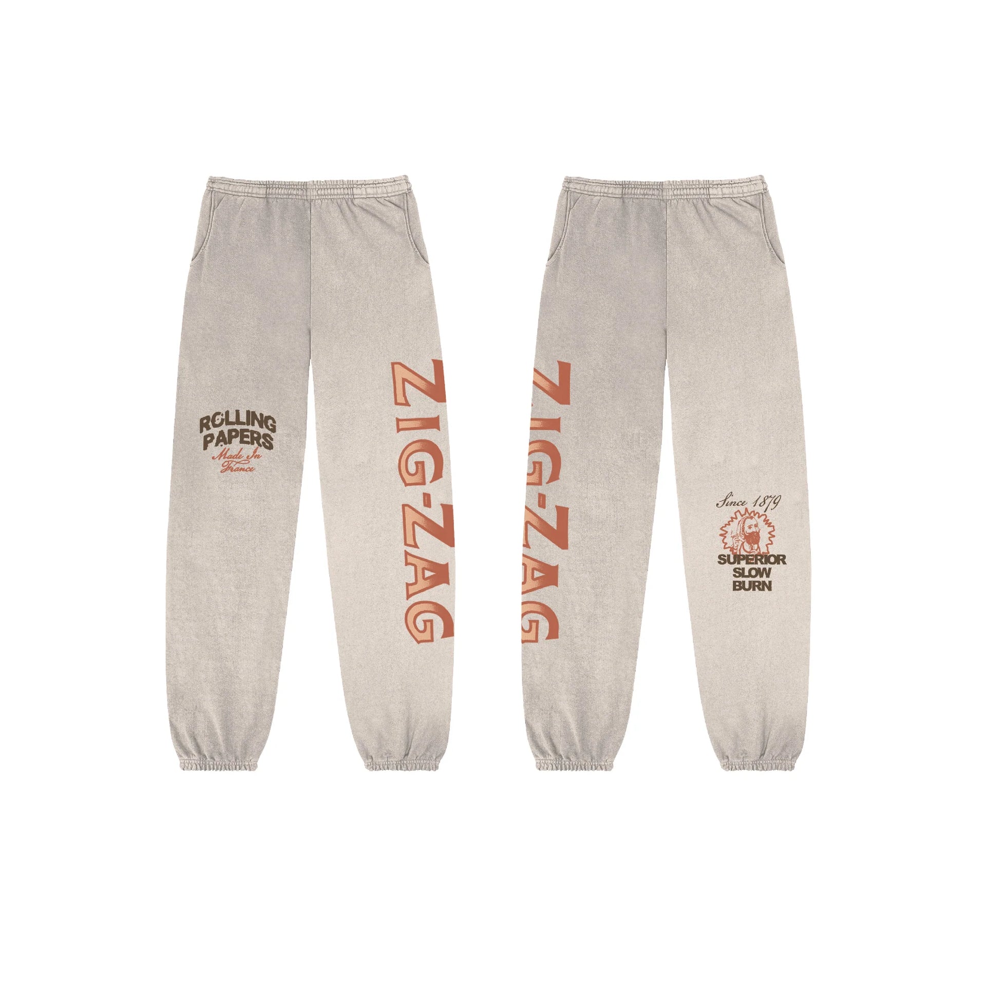 ZIG-ZAG MOTIF SWEATPANTS - STONE XLARGE