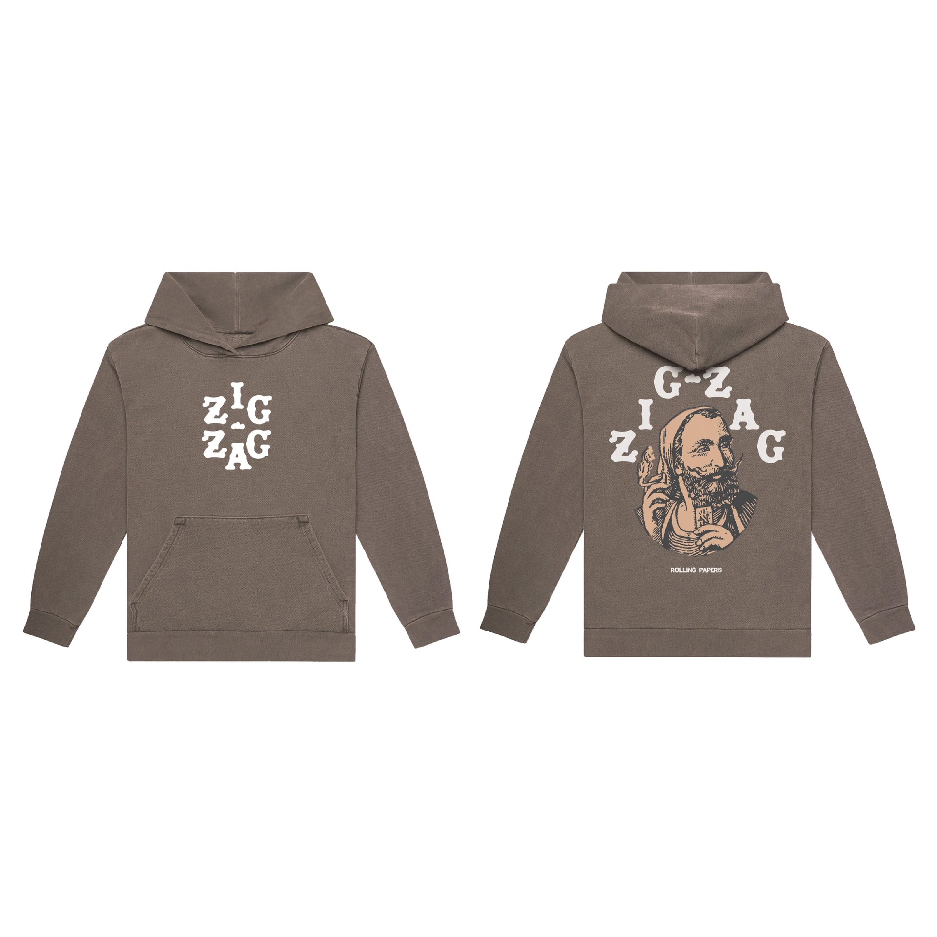 ZIG-ZAG HOODIE VERTEX - MOCHA XLARGE