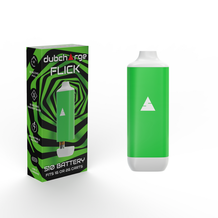 DUB CHARGE FLICK BATTERY 500mah FITS upto 2g CARTS GREEN