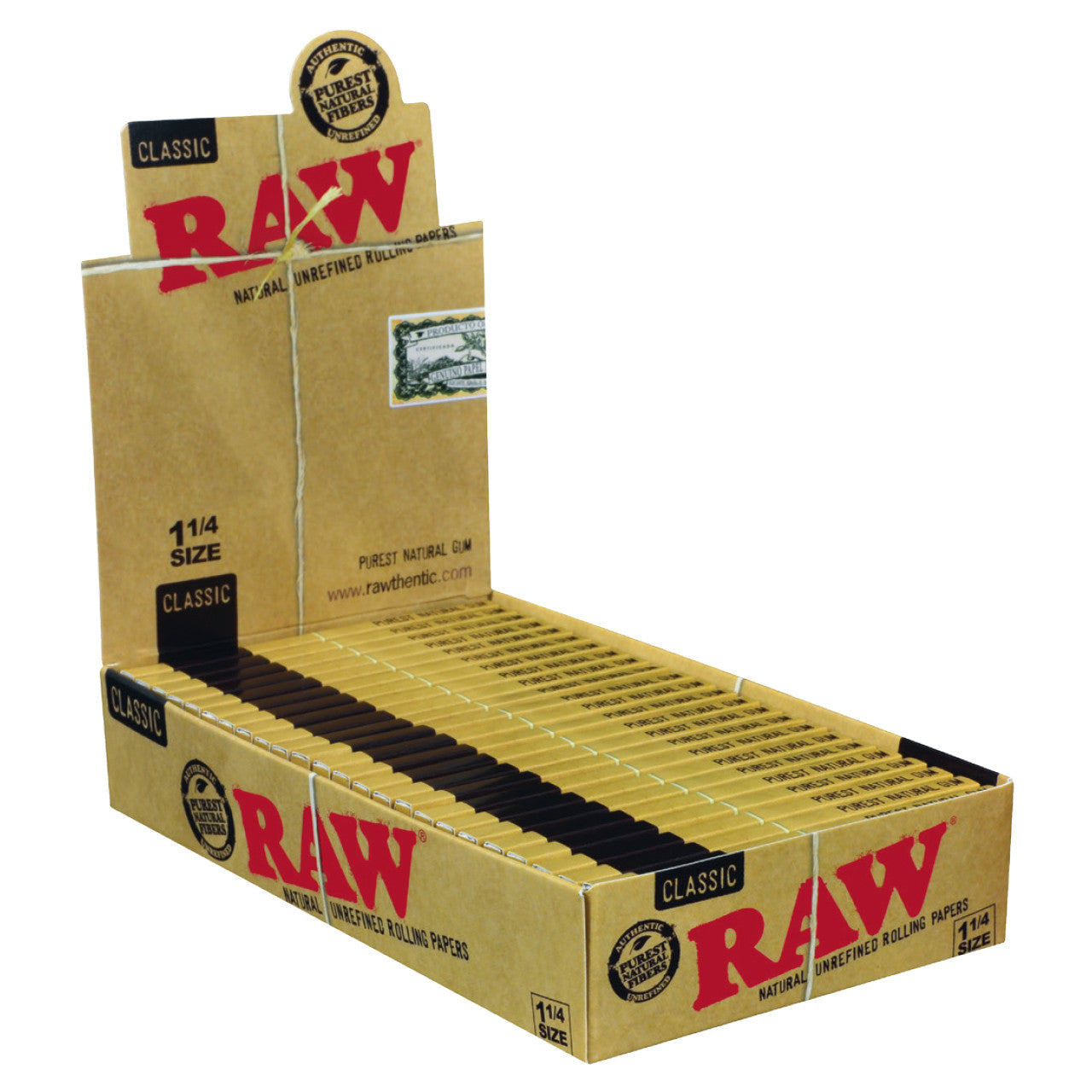 RAW CLASSIC 1 1/4 SIZE 24 PACKS/BOX 50 LEAVES/PACK 77326