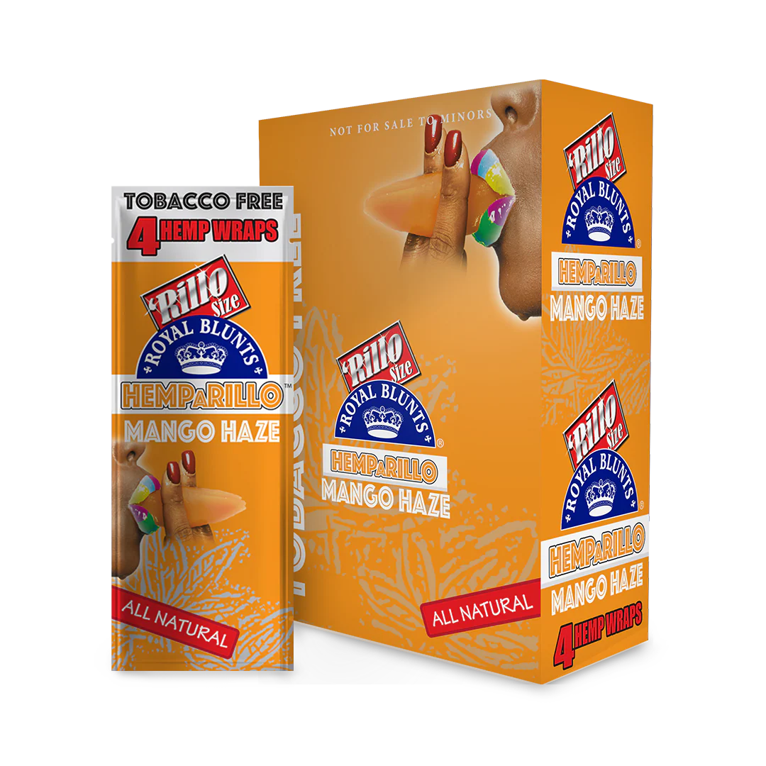 ROYAL BLUNTS HEMP A RILLO HEMP WRAPS 4PK 15PK/BOX MANGO HAZE