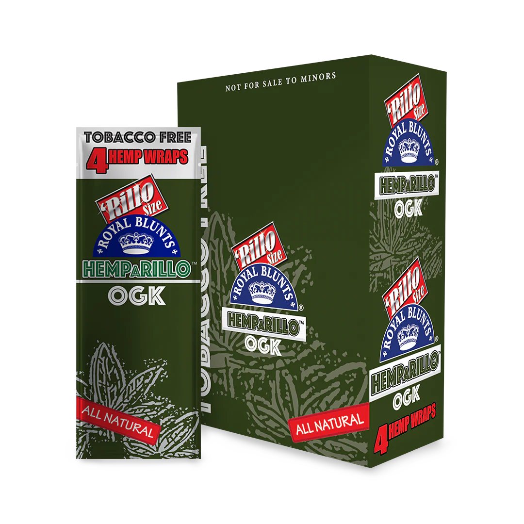 ROYAL BLUNTS HEMP A RILLO HEMP WRAPS 4PK 15PK/BOX OGK