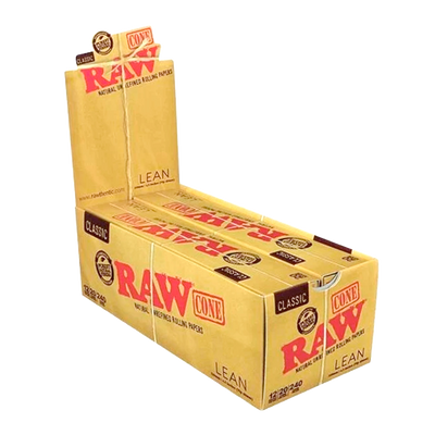 RAW CLASSIC CONE LEAN 12 PACKS/BOX 20 CONES/PACK 03346