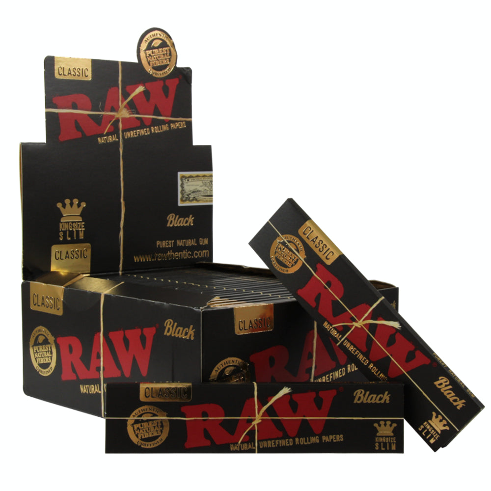 RAW BLACK ORGANIC K/S SLIM CLASSIC 50 PACKS/BOX 32ÿ LEAVES/PACK 252450
