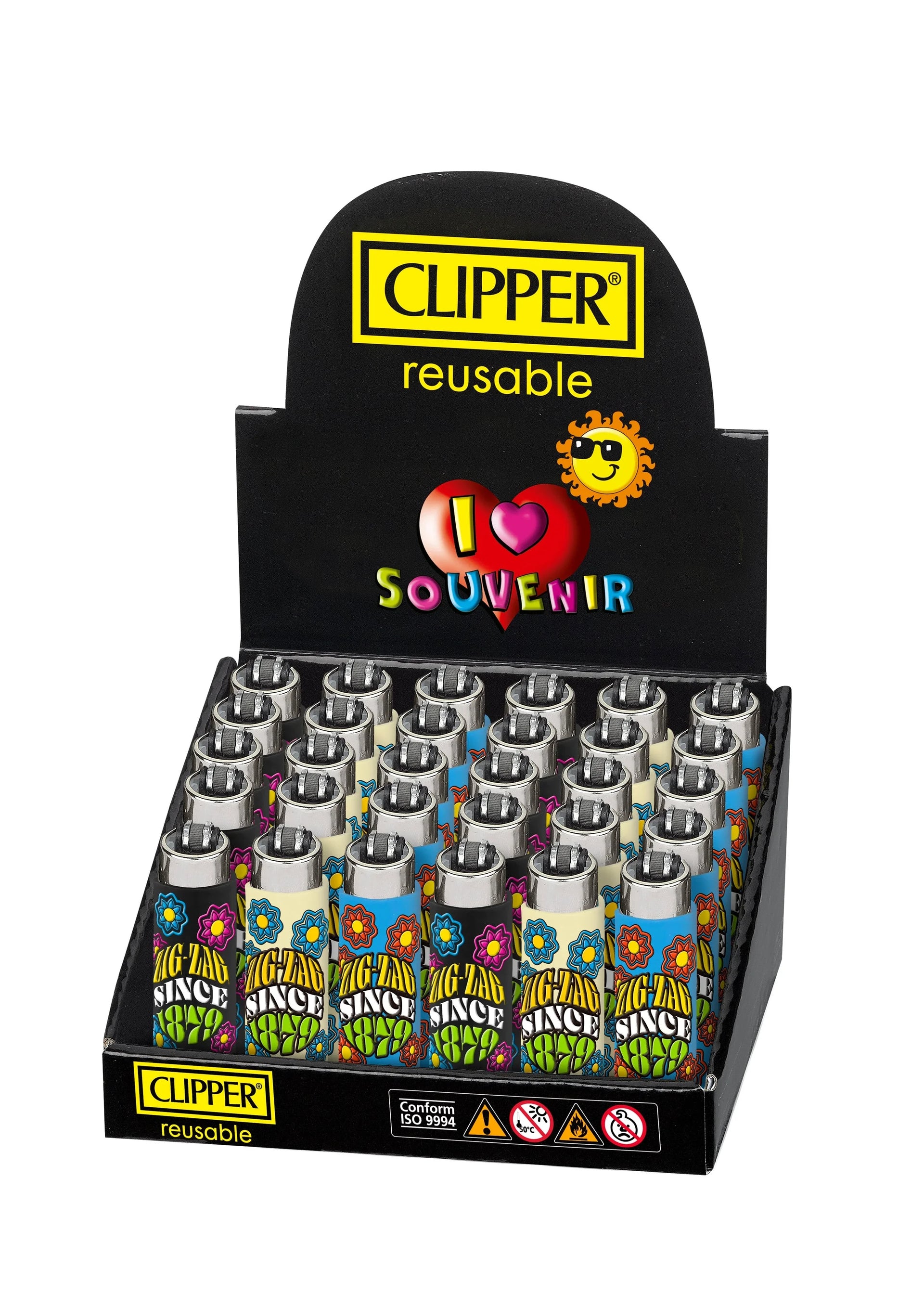 CLIPPER LIGHTER POP W/HAND SEWN COVER 30/DISPLAY ZIG ZAG