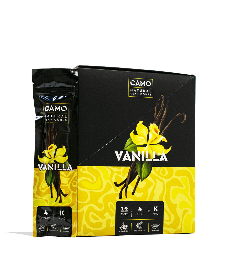 CAMO NATURAL LEAF CONES 12 PACKS 4 CONES KS VANILLA