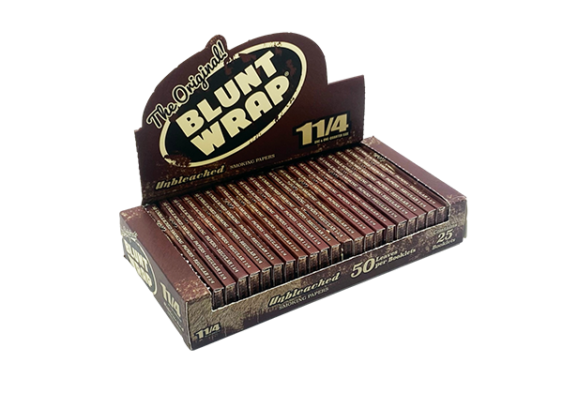 THE ORIGINAL BLUNT WRAP CLASSIC UNBLEACHED 11/4 FINE CIGRATTE PAPER 25CT/BOX