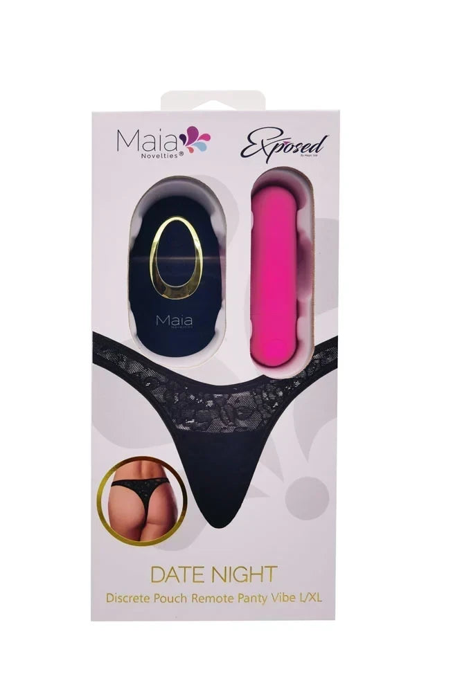 MAIA DATE NIGHT ADULT TOY PANTY VIBE BULLET W/SILK THONG S/M