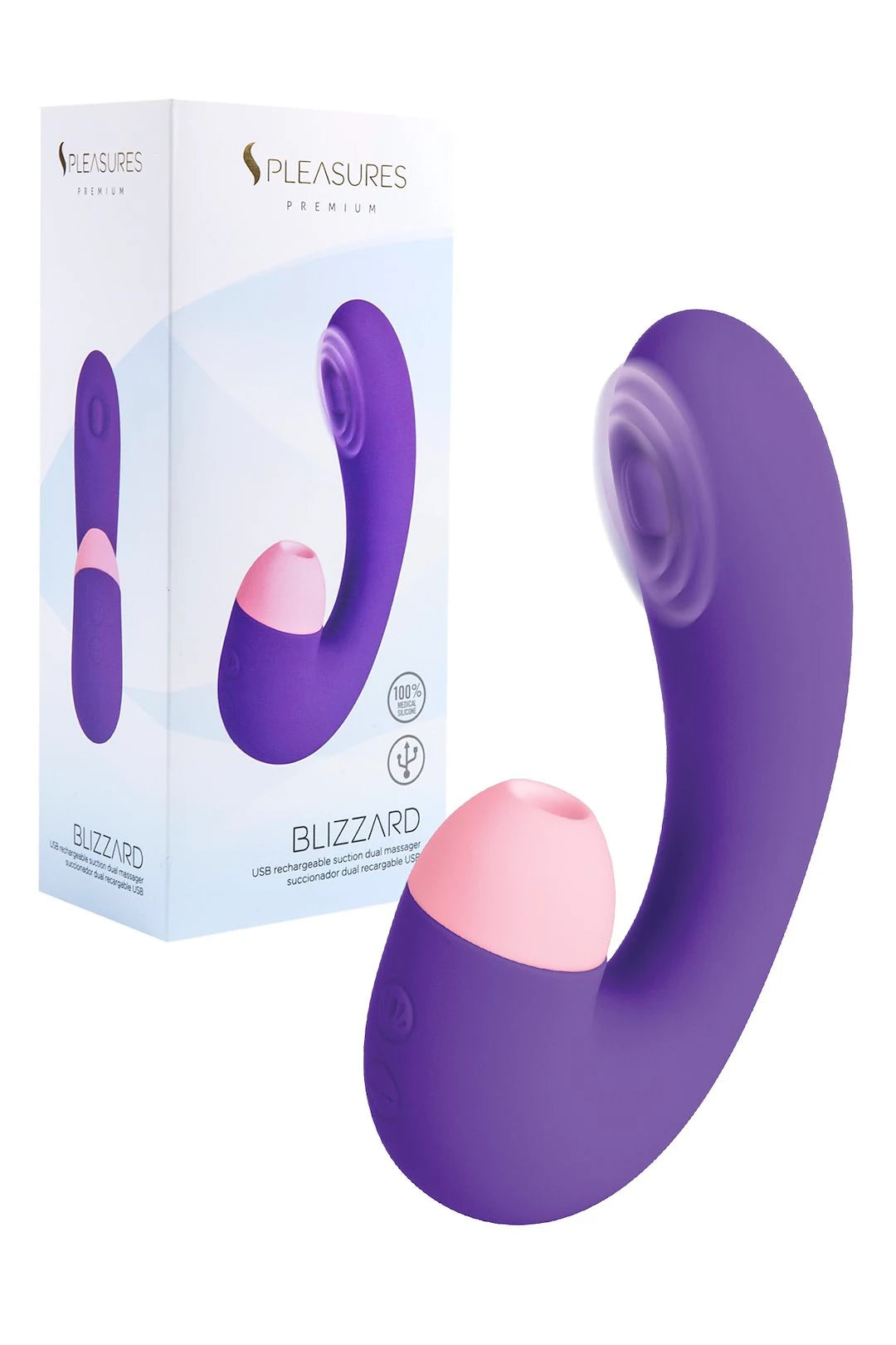 PLEASURES BLIZZARD ADULT TOY DUAL MASSAGER PURPLE