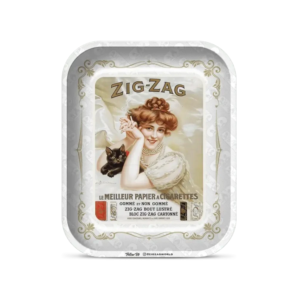 ZIG ZAG ROLLING TRAY LARGE VINTAGE WHITE