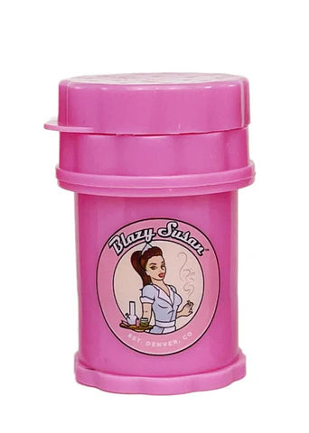 BLAZY SUSAN 4-PIECE HERB SAVER GRINDER PLASTIC MINI PINK