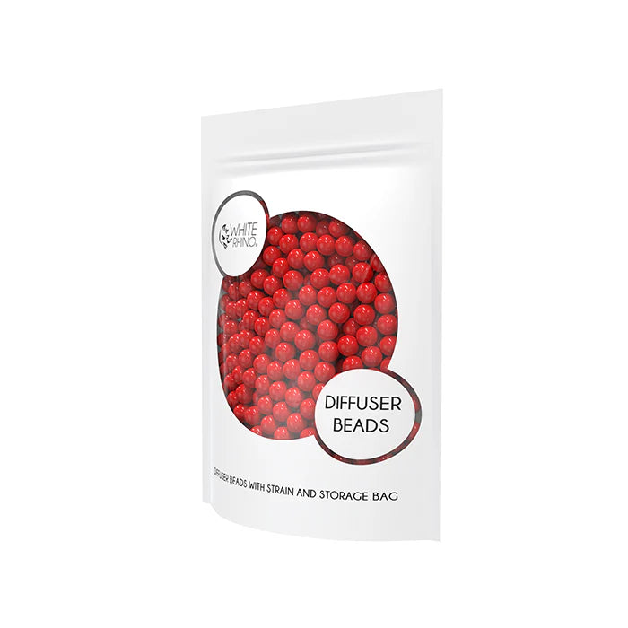 WHITE RHINO DIFFUSER BEADS W/STRAIN & STORE BAG RED