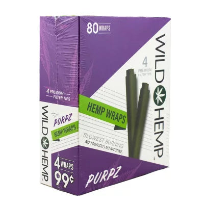WILD HEMP WRAPS 4/PK 20PK/DISPLAY PURPZ