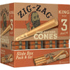 ZIG ZAG UNBLEACHED CONES K/S 3PK SLIDER BOX DISPLAY