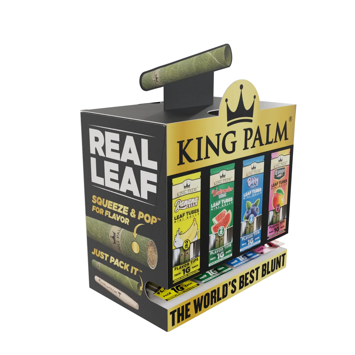 KING PLAM MINI CONES 2/PK 80PK/DISPENSER 4 FLAVORS