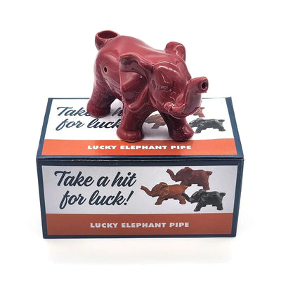 CEARMIC LUCKY ELEPHANT PIPE RED