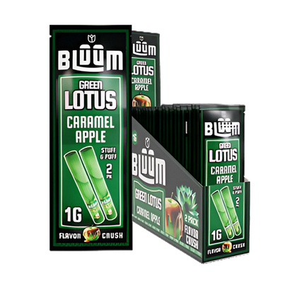 BLUUM ROLLS 1G 2/PK 10PK/BOX GREEN LOTUS (CARAMEL APPLE)