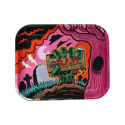 RAW ROLLING TRAY ZOMBIE METAL LARGE 90568