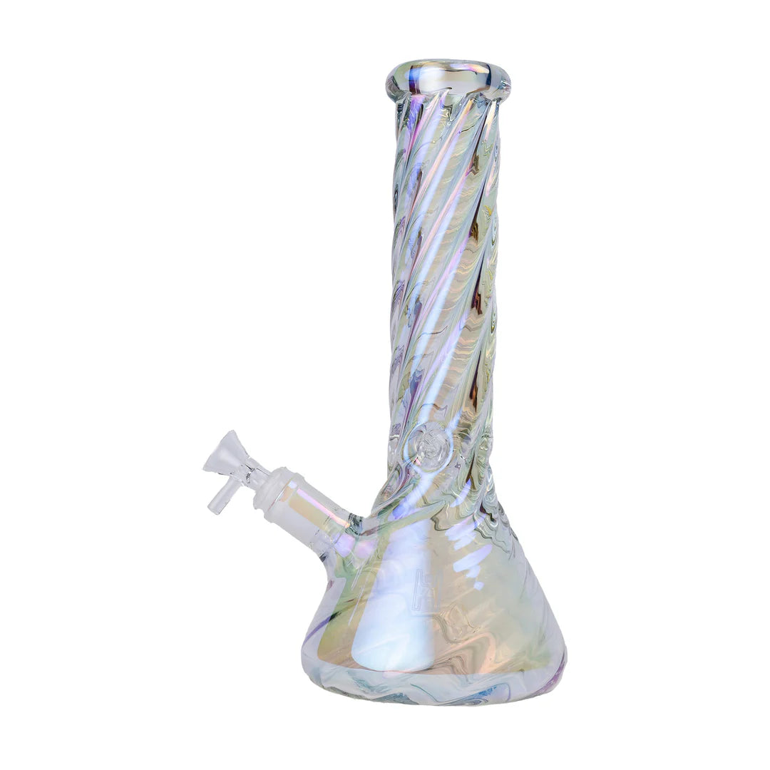 HUMAN GRADE TWISTED IRIDESCENT BEAKER 12