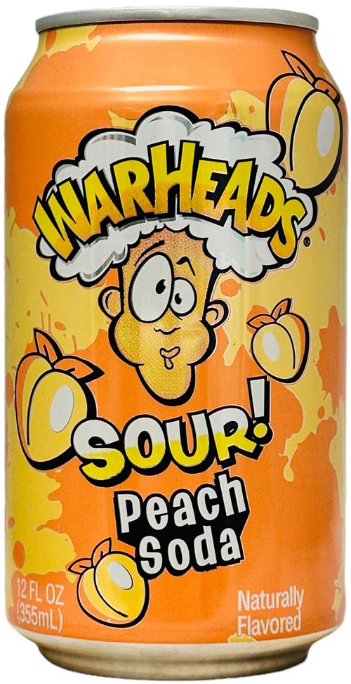 EXOTIC SODA WARHEADS 12oz. CAN PEACH SODA