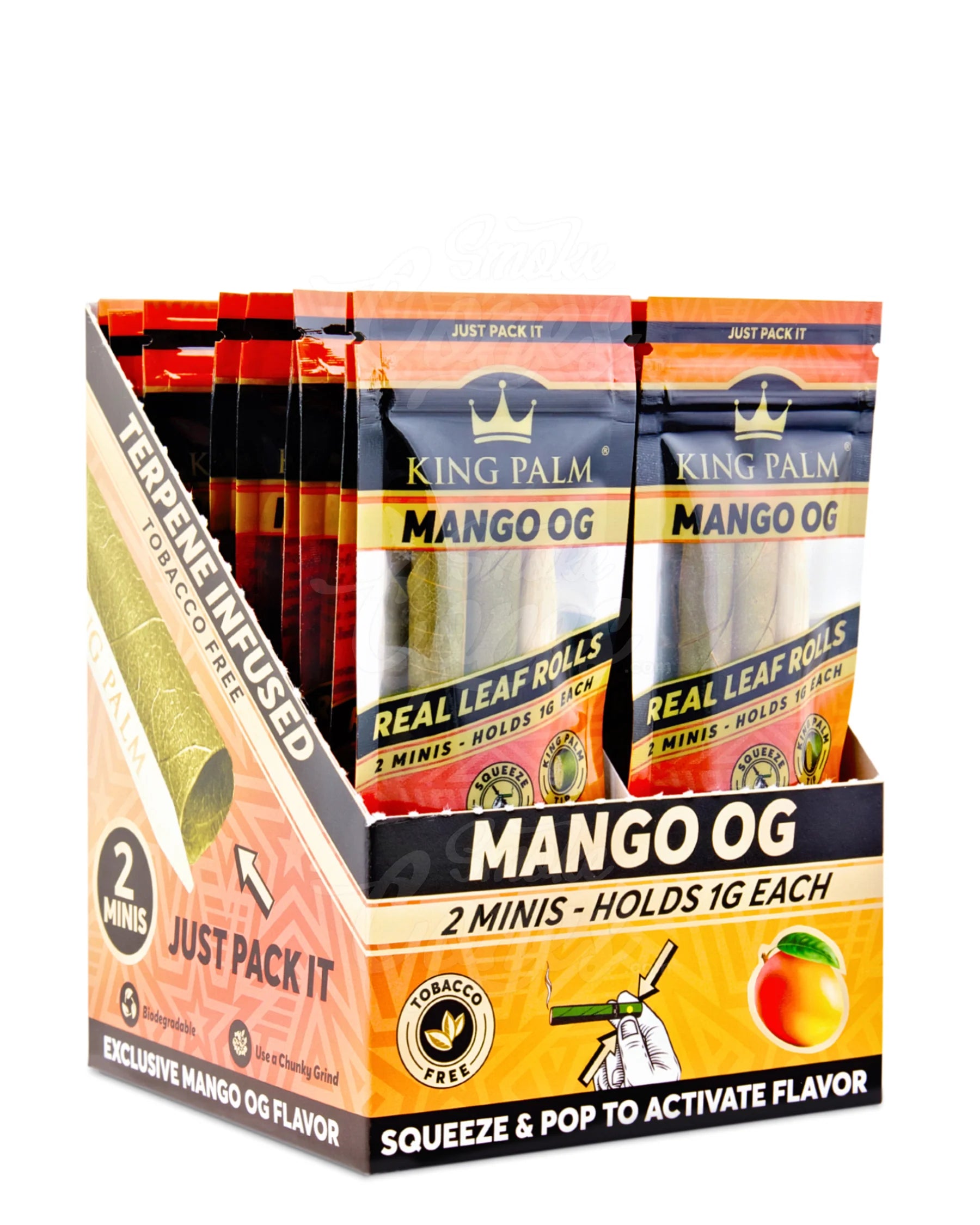 KING PALM LEAF TUBES MINI ROLLS 1G 2/PK 20PK/BOX MANGO OG