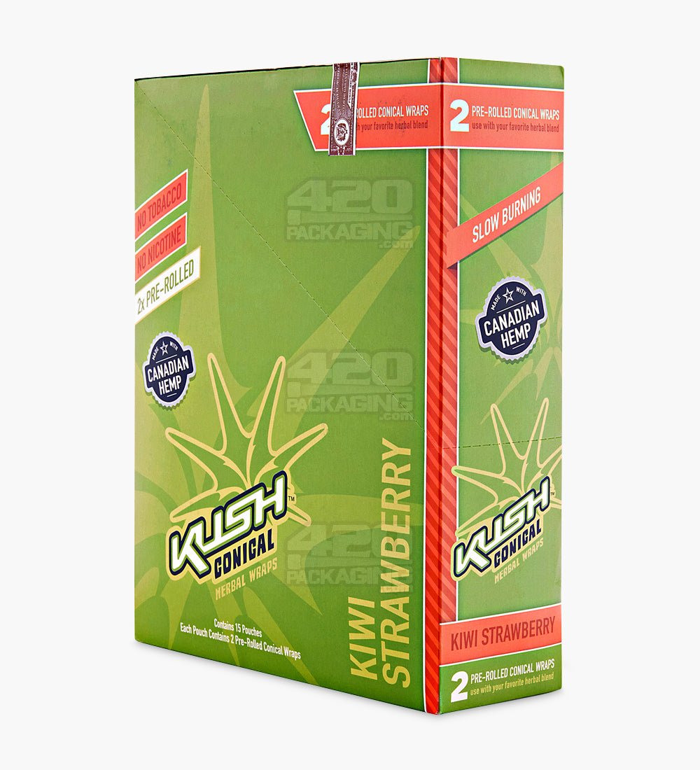 KUSH HERBAL CONE WRAP KIWI STRAWBERRY  2/POUCH 15POUCH/BX