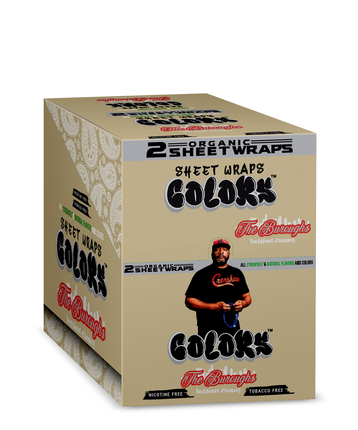 COLORS ORGANIC SHEET WRAPS 2pk 25ct/BOX THE BOROUGHS RUSSIA CREAM