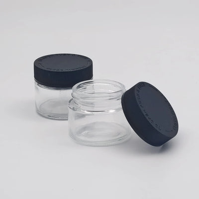 60 ML GLASS JAR SHORT TOP BLACK