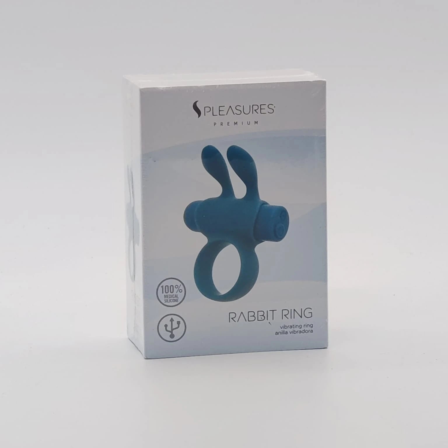 PLEASURES RABBIT RING ADULT TOY VIBRATING RING TURQUOISE