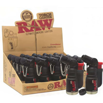RAW TORCH LIGHTER BLACK 20PK DISPLAY
