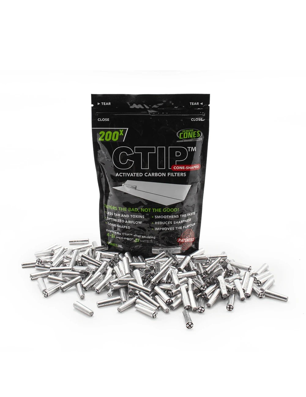 CTIP FILTER TIPS 200PC/BAG ACTIVATED CARBON FILTERS
