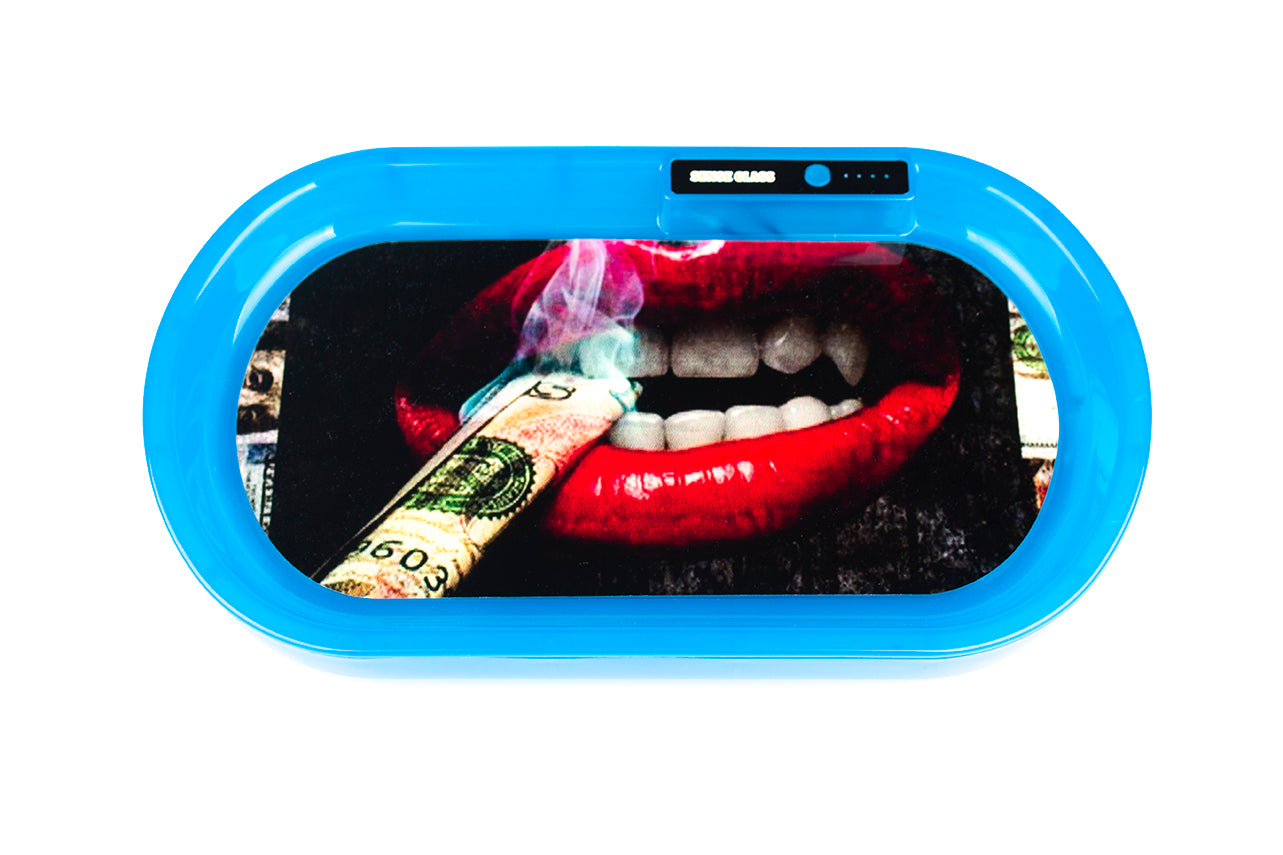 SENSE GLASS LED PLASTIC ROLLING TRAY BLUETOOTH ASST