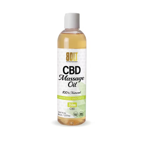 BOLT CBD MASSAGE OIL 250MG GRAPESEED UNSCENTED