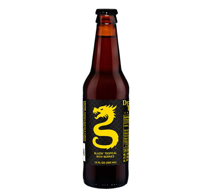 EXOTIC ENERGY DRINK DRAGON TAIL 12oz. BOTTLE BLAZIN TROPICAL BERRIES