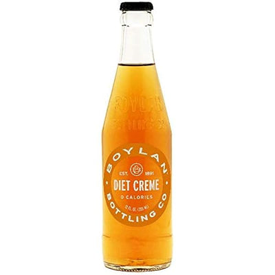 EXOTIC SODA BOYLAN CANE SUGAR SODA 12oz. BOTTLE DIET CREME SODA