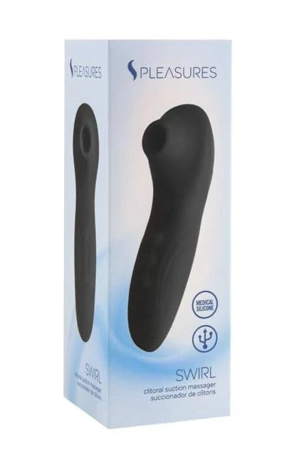 PLEASURES SWIRL ADULT TOY CLITORAL MASSAGER BLACK