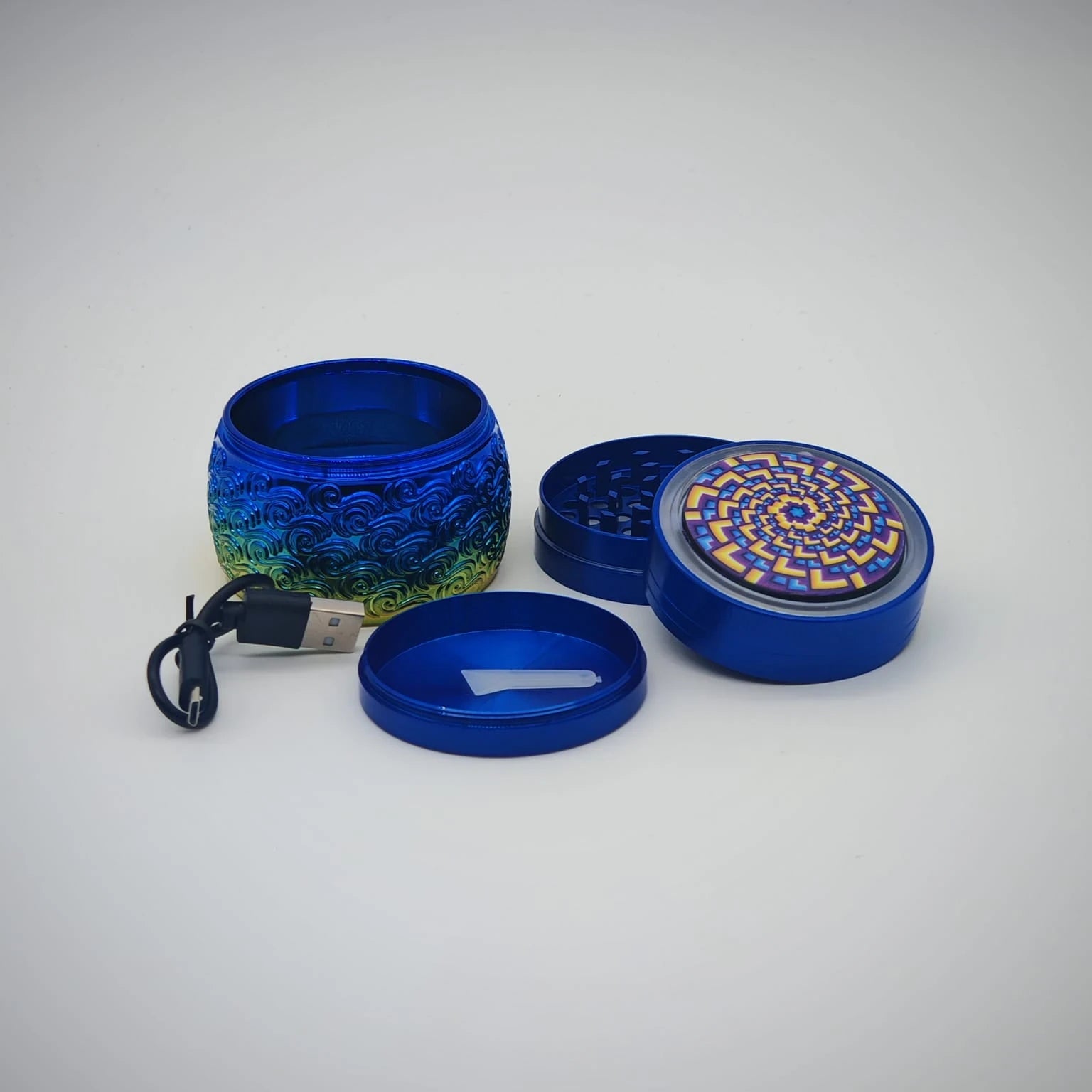 PLG30 PSYCHEDELIC LED WAVE METAL BODY 60MM 4PT GRINDER